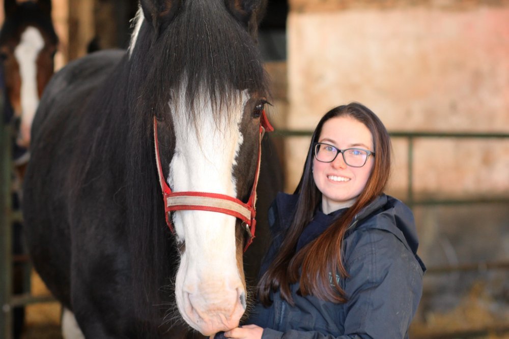 Catriona and Ella the clydesdale