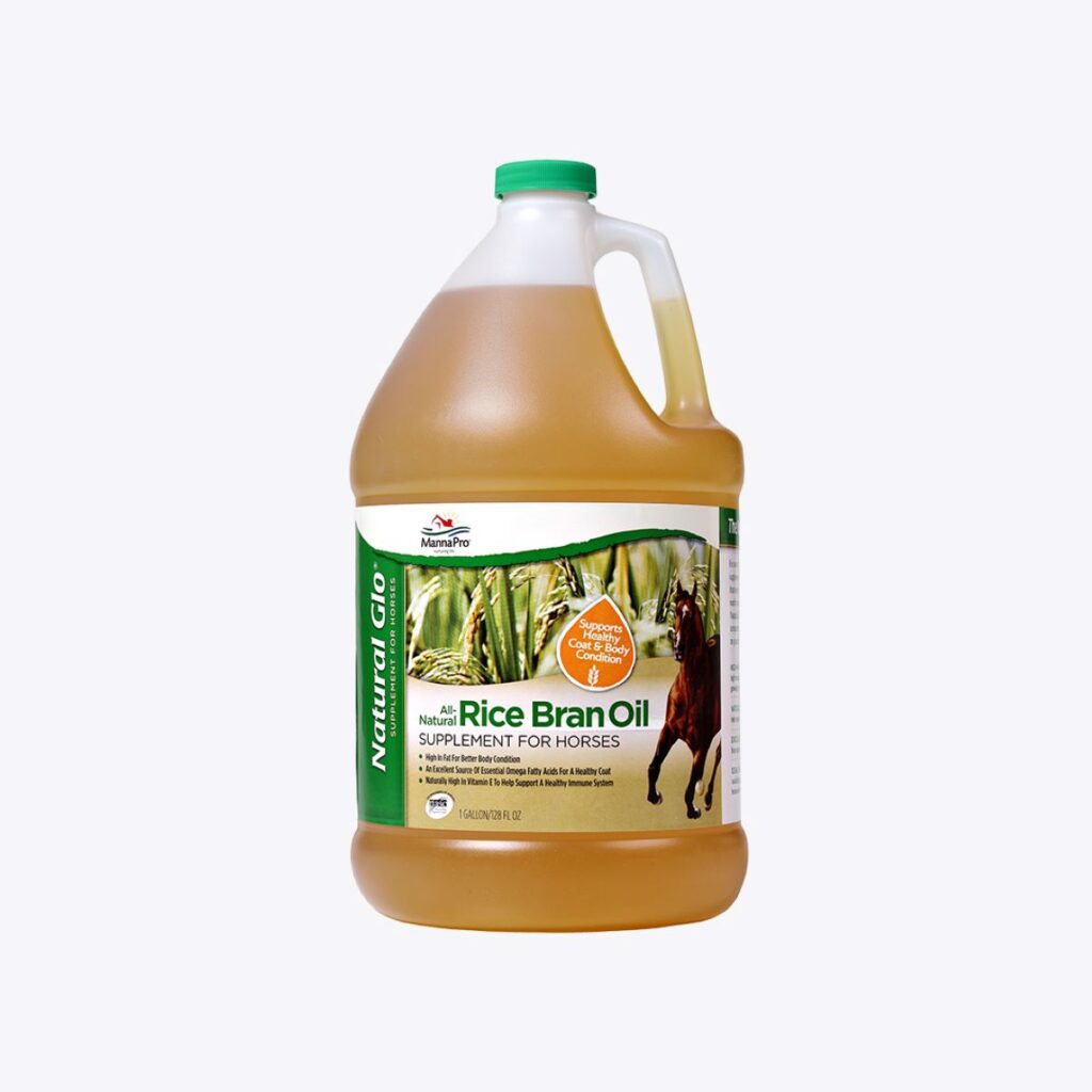 Rice bran oil for horses with ulcers